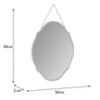 Vintage Frameless Bevelled Wall Mirror 38cm x 50cm