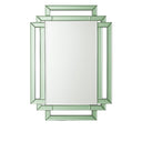Green Glass Art Deco Rectangle Wall Mirror - 80cm x 50cm
