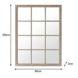 Large Rustic Wooden Window Wall Mirror 120cm x 90cm