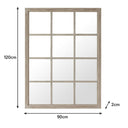 Large Rustic Wooden Window Wall Mirror 120cm x 90cm