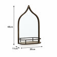Rustic Metal Arched Mirror With Gold Shelf - 48cm x 30cm