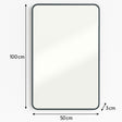 Black Curved Framed Wall Mirror 100cm x 50cm