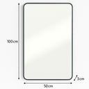 Black Curved Framed Wall Mirror 100cm x 50cm