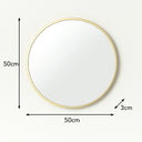 Round Gold Wall Mirror - 50cm x 50cm