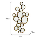 Gold Multi Circle Wall Mirror 61cm x 103cm