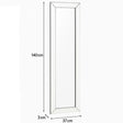 Full Length Bevelled Mirrored Wall Mirror 37cm x 140cm