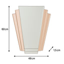 Pink Art Deco Fan Wall Mirror - 60cm x 48cm