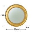 Large Round Gold Vintage Wall Mirror 80cm x 80cm