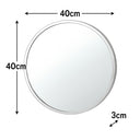Round Silver Wall Mirror - 40cm x 40cm