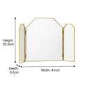 Small Gold Triple Dressing Table Mirror 41cm x 25.5cm