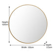 Extra Large Round Gold Wall Mirror 120cm x 120cm (1.2 M x 1.2 M)