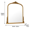 Extra Large Arch Antique Gold Ornate Overmantle Mirror - 1.52m x 1.28m
