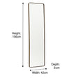 Tall Brushed Gold Thin Framed Wall Mirror / Leaner Mirror 42cm x 156cm