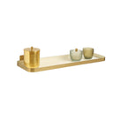 Gold & Ivory Enamelled Metal Wall Shelf - 50cm