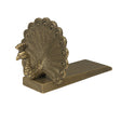 Antique Brass Gold Metal Peacock Doorstop