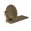 Antique Brass Gold Metal Peacock Doorstop