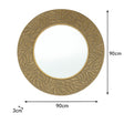 Round Antique Gold Effect Filigree Mirror 90cm x 90cm