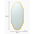 Gold Foiled Curved Scalloped Framed Wall Mirror 50cm x 100cm