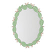 Pink & Green Oval Floral Art Deco Wall Mirror 80cm x 49cm