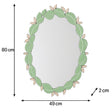 Pink & Green Oval Floral Art Deco Wall Mirror 80cm x 49cm