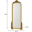 Large Tall Arch Antique Gold Ornate Mirror - 150cm x 60cm
