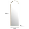 Gold Arch Wall Mirror 100cm x 29cm
