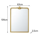 Large Gold Ornate Vintage Floral Wall Mirror - 104cm x 63cm