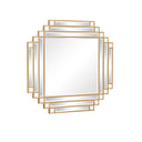 Square Gold Art Deco Fan Wall Mirror 55cm x 55cm