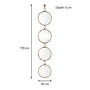 Tall Gold Multi Circle Link Style Wall Mirror 170cm x 30cm