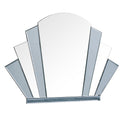 Grey Glass Art Deco Arch Fan Wall Mirror 80cm x 60cm