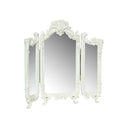 Small Ornate Cream Rose Triple Mirror - 38cm x 38cm
