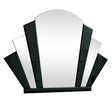 Black Glass Art Deco Arch Fan Wall Mirror 80cm x 60cm