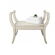 White Distressed Vintage Wooden Stool