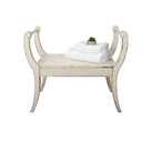 White Distressed Vintage Wooden Stool