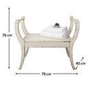 White Distressed Vintage Wooden Stool