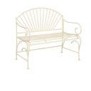Large Ornate Pink Metal Garden Bench 103cm