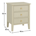 3 Drawer Bedside Table - Hales Taupe Range
