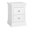 White 2 Drawer Bedside Table - Slimline Haxey White Range