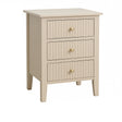 3 Drawer Bedside Table - Hales Tan Range