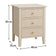 3 Drawer Bedside Table - Hales Tan Range