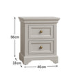 Taupe-Grey Two Drawer Bedside Table - Daventry Taupe-Grey Range