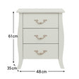 3 Drawer Bedside Table - Elizabeth Ivory Range