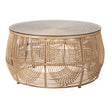 Glass Top Rattan Round Coffee Table