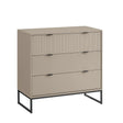3 Drawer Chest of Drawers and Pair of Bedside Tables - Hesley Taupe Stone Range