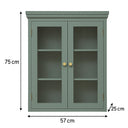 Green Glass Fronted Wall Cabinet 75cm x 57cm