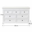 Large White 7 Drawer Chest of Drawers - Daventry White Range