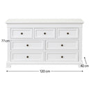 Large White 7 Drawer Chest of Drawers - Daventry White Range