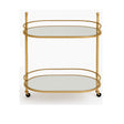 Gold Mirrored Oval Drinks Trolley