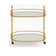 Gold Mirrored Oval Drinks Trolley