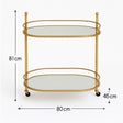 Gold Mirrored Oval Drinks Trolley